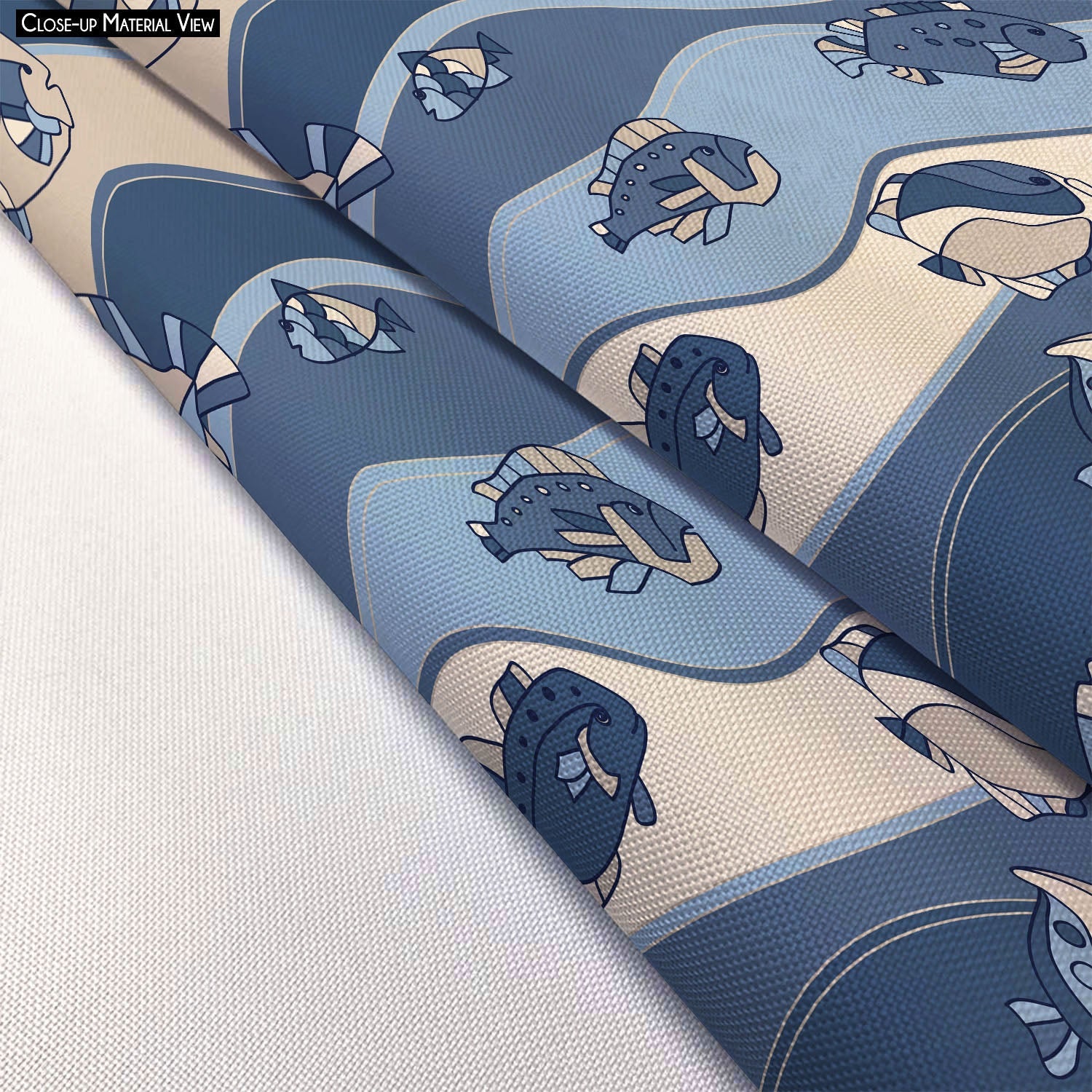 Fish Aquarium Footstool Footrest Puffy Pouffe Ottoman Bean Bag | Canvas Fabric