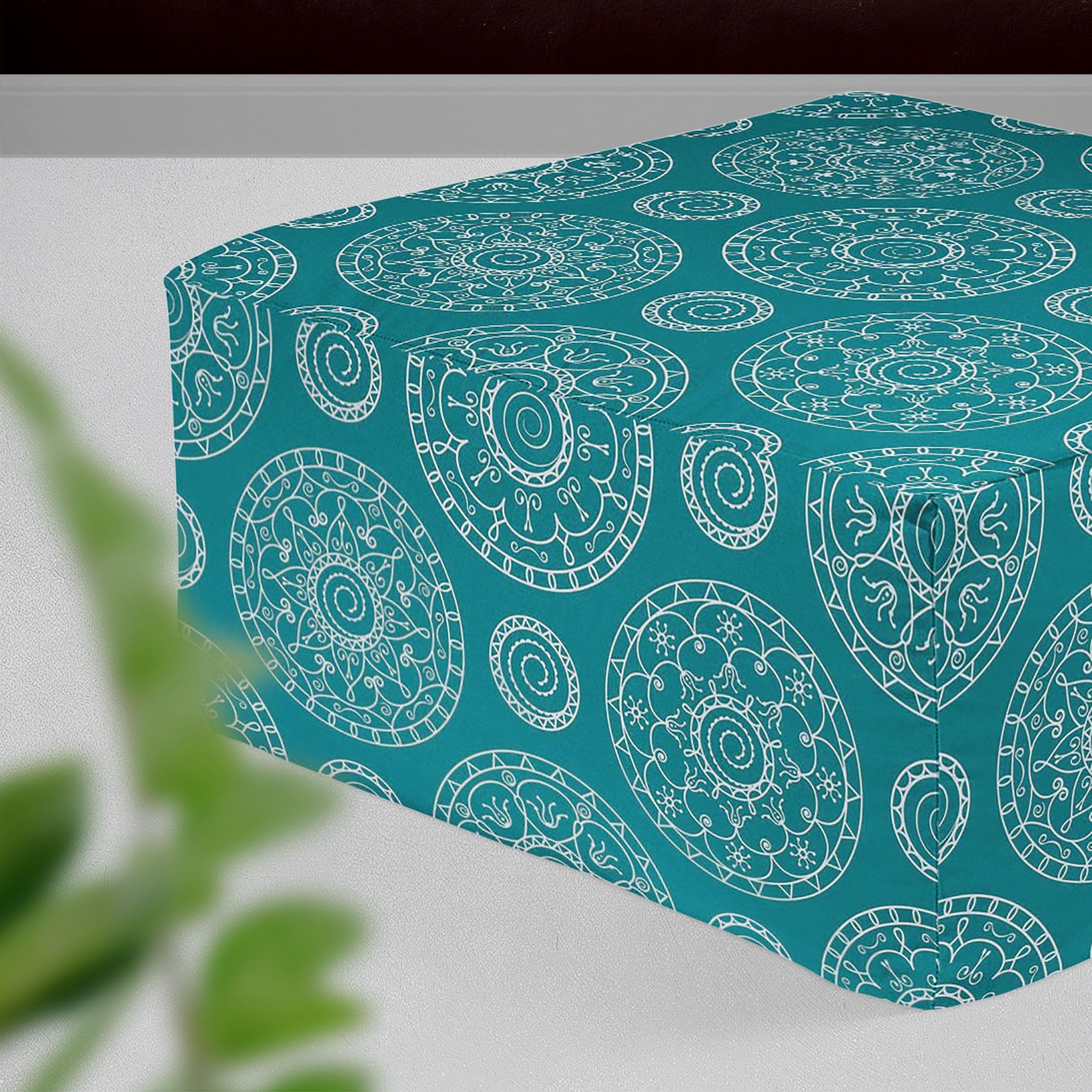 Blue Blue Footstool Footrest Puffy Pouffe Ottoman Bean Bag | Canvas Fabric