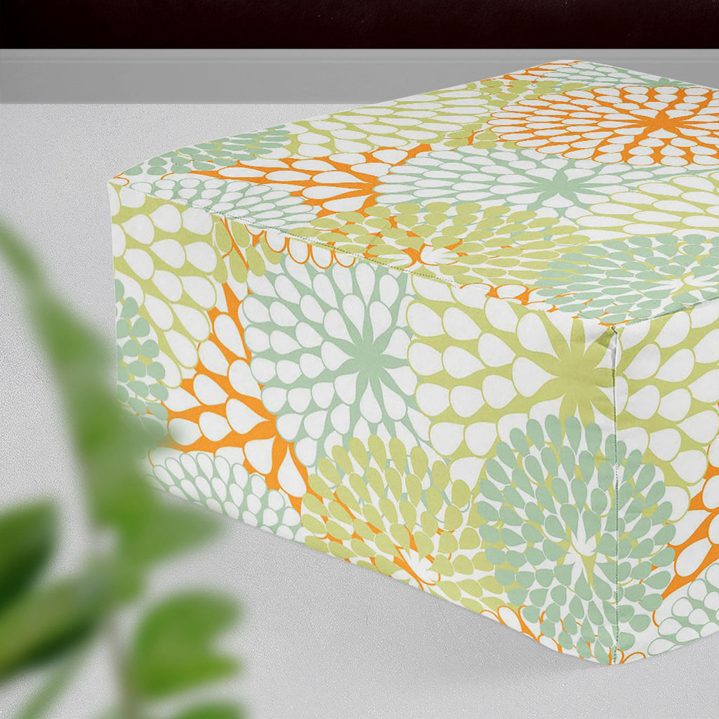 Floral Texture D1 Footstool Footrest Puffy Pouffe Ottoman Bean Bag | Canvas Fabric
