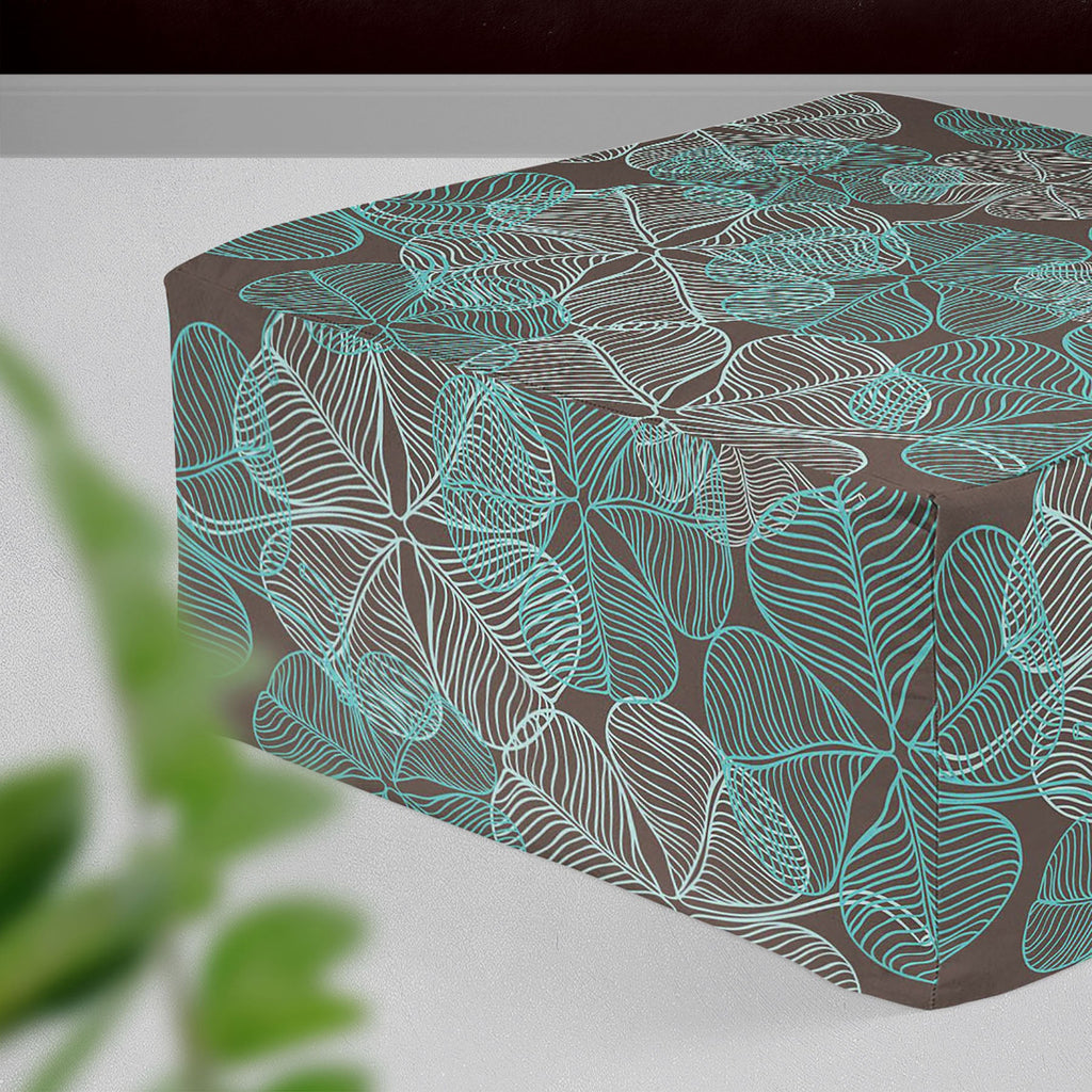 Clover Footstool Footrest Puffy Pouffe Ottoman Bean Bag | Canvas Fabric