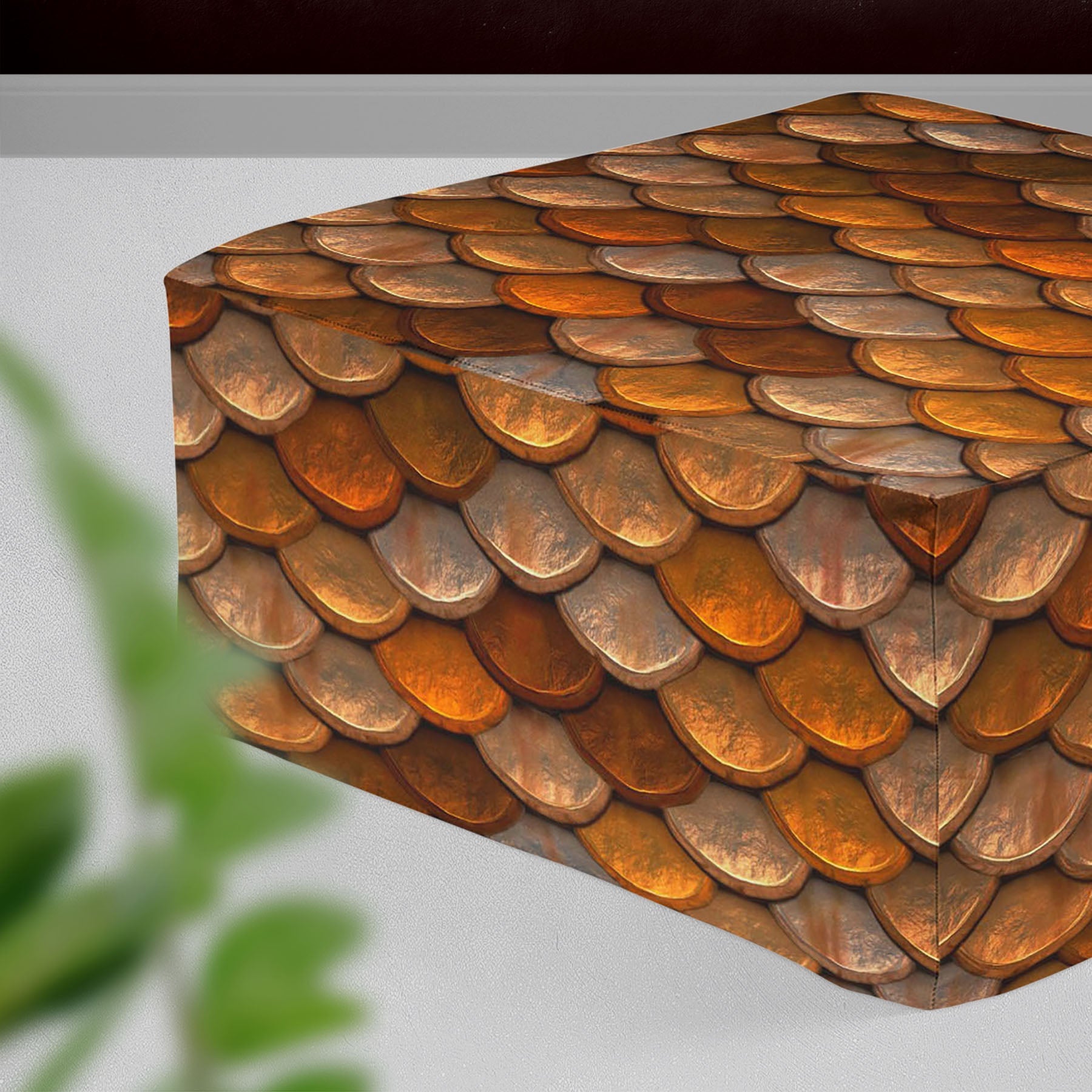 Rusted Body Armor Footstool Footrest Puffy Pouffe Ottoman Bean Bag | Canvas Fabric