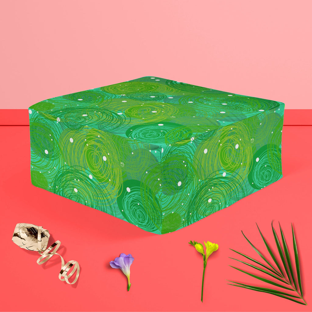 Green Bubble Footstool Footrest Puffy Pouffe Ottoman Bean Bag | Canvas Fabric