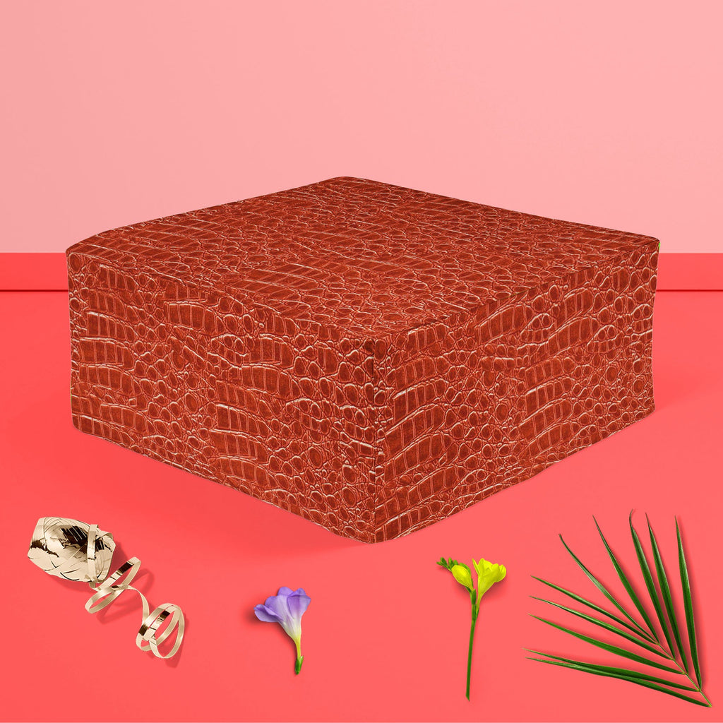 Crocodile Hide D3 Footstool Footrest Puffy Pouffe Ottoman Bean Bag | Canvas Fabric
