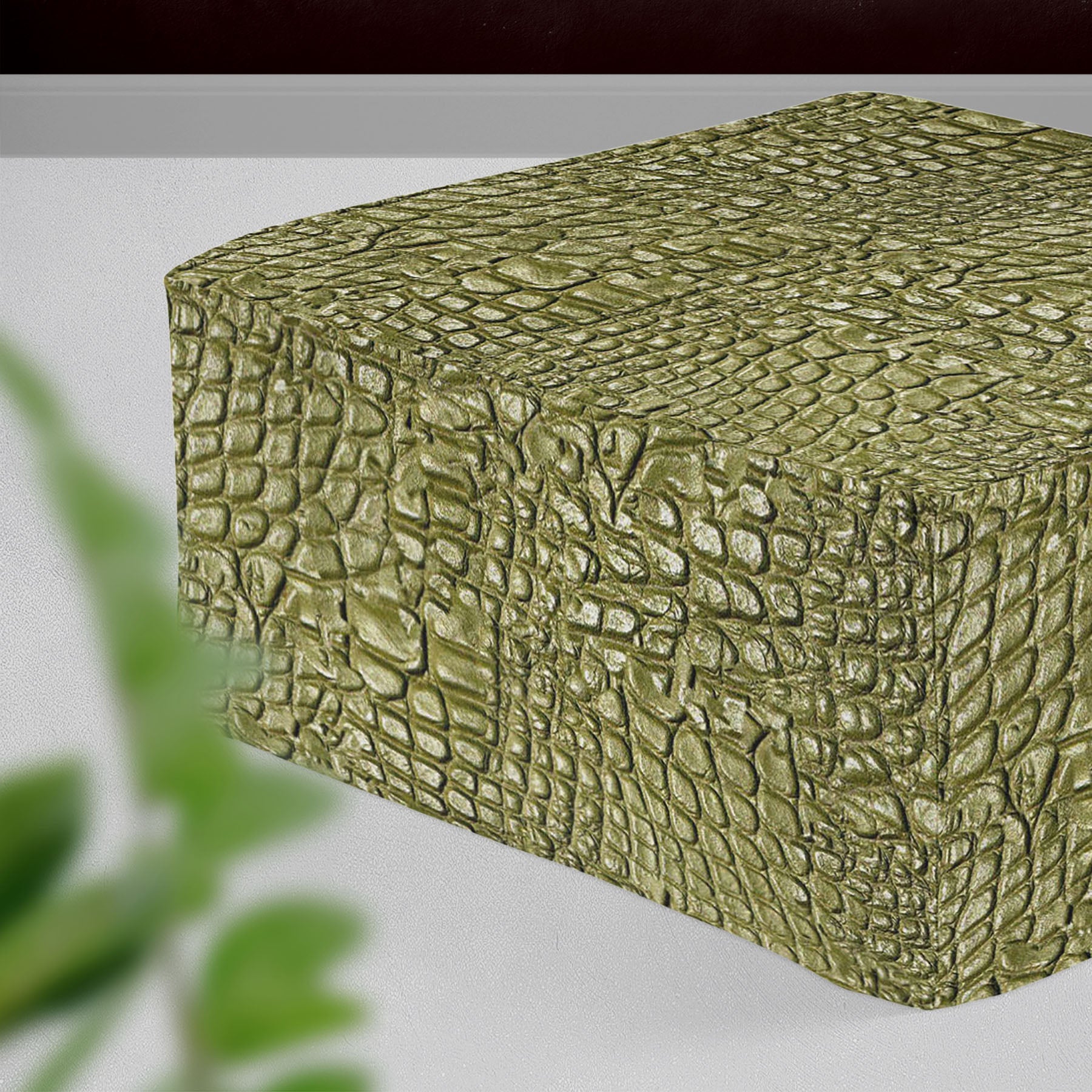 Alligator Hide Footstool Footrest Puffy Pouffe Ottoman Bean Bag | Canvas Fabric