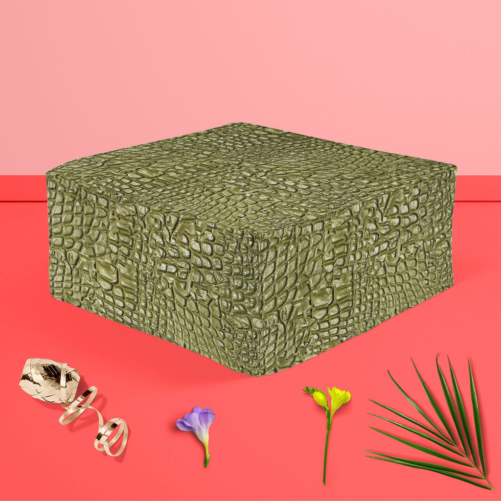 Alligator Hide Footstool Footrest Puffy Pouffe Ottoman Bean Bag | Canvas Fabric