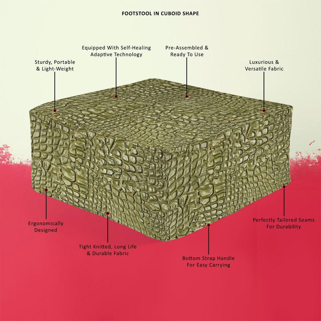 Alligator Hide Footstool Footrest Puffy Pouffe Ottoman Bean Bag | Canvas Fabric