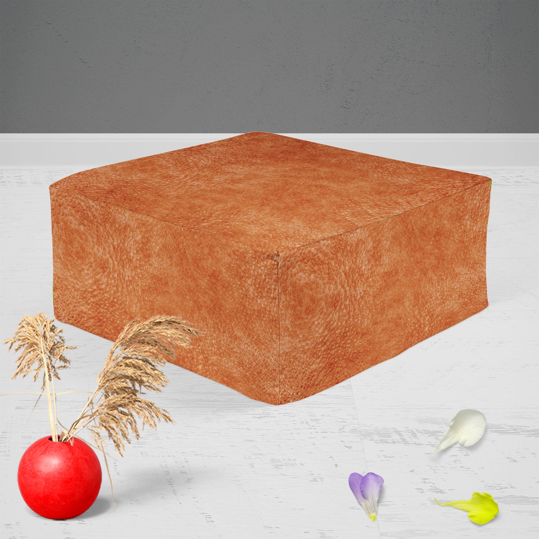 Animal Hide Footstool Footrest Puffy Pouffe Ottoman Bean Bag | Canvas Fabric