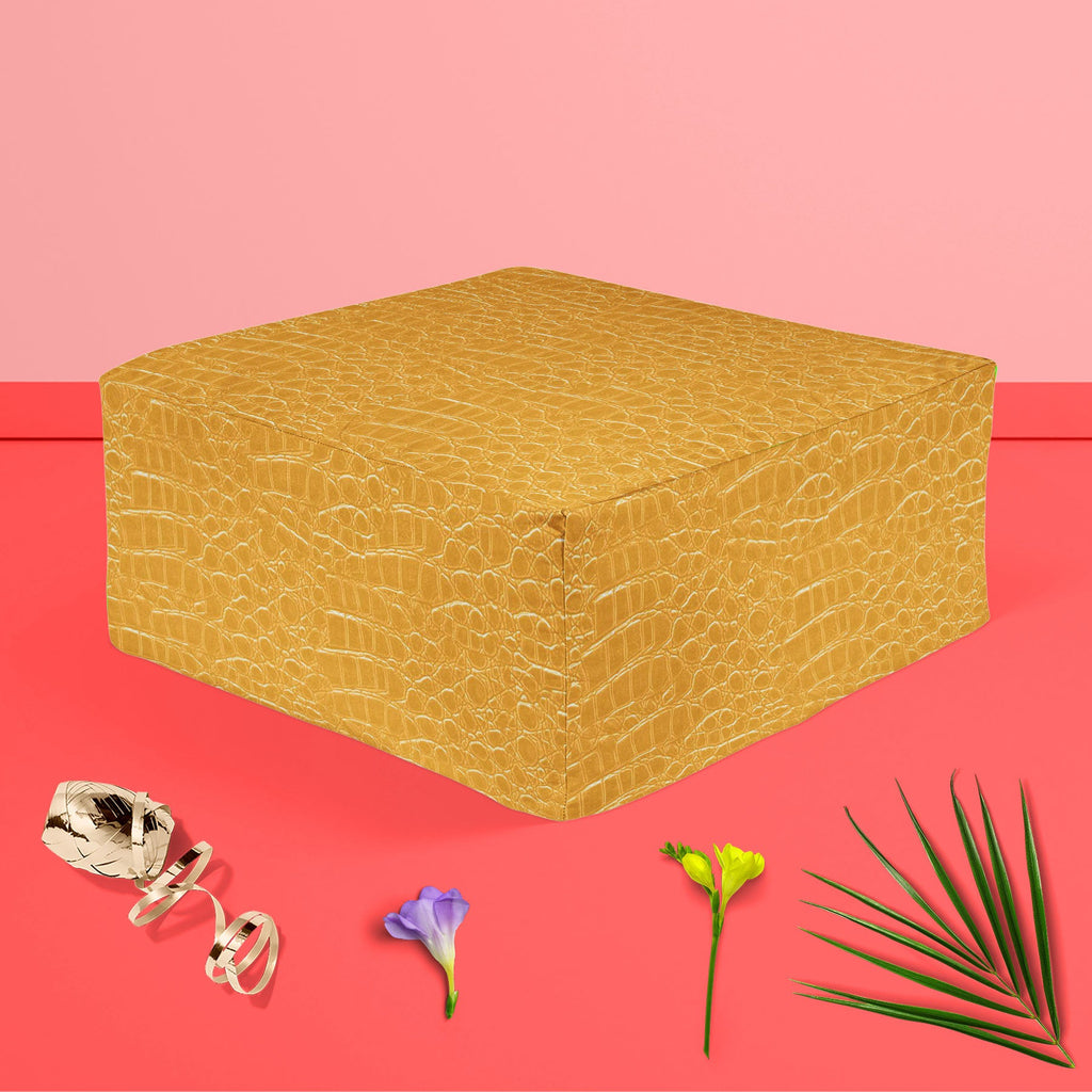 Crocodile Hide D5 Footstool Footrest Puffy Pouffe Ottoman Bean Bag | Canvas Fabric