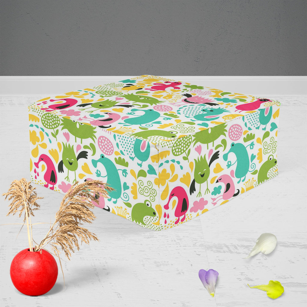 Monsters Footstool Footrest Puffy Pouffe Ottoman Bean Bag | Canvas Fabric