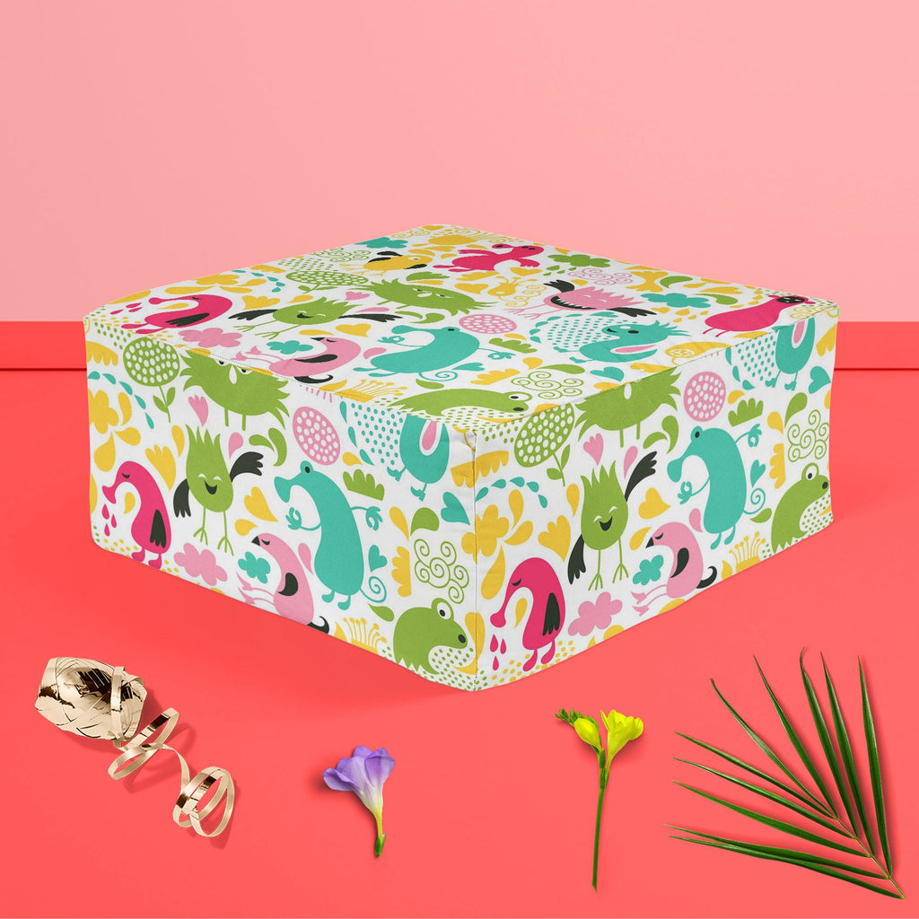 Monsters Footstool Footrest Puffy Pouffe Ottoman Bean Bag | Canvas Fabric
