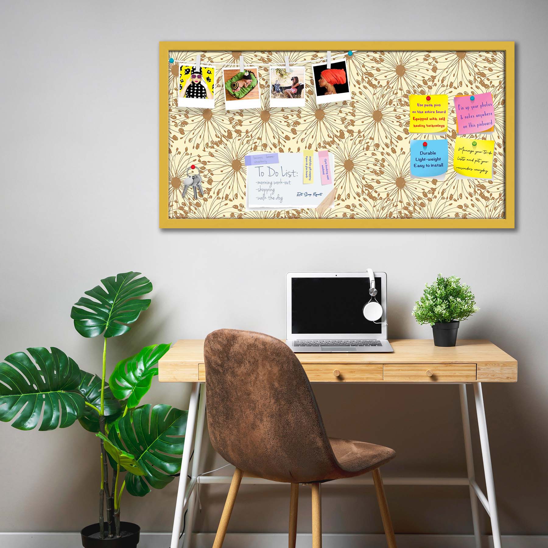 Sketchy Circles Bulletin Board Notice Pin Board Soft Board | Framed