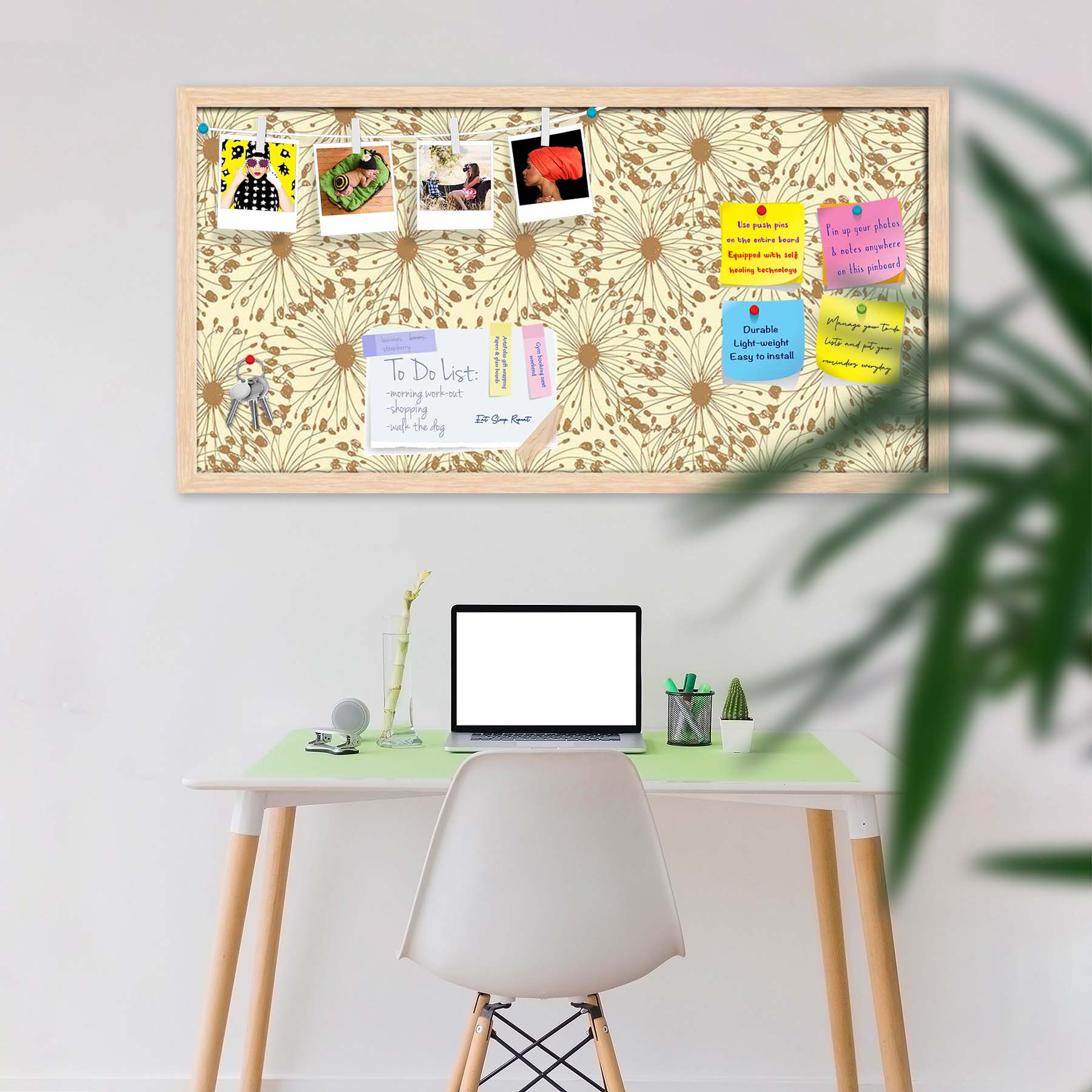 Sketchy Circles Bulletin Board Notice Pin Board Soft Board | Framed