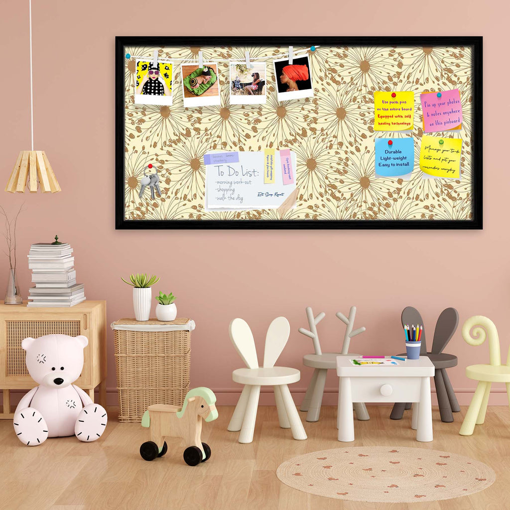 Sketchy Circles Bulletin Board Notice Pin Board Soft Board | Framed