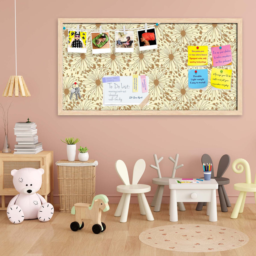 Sketchy Circles Bulletin Board Notice Pin Board Soft Board | Framed