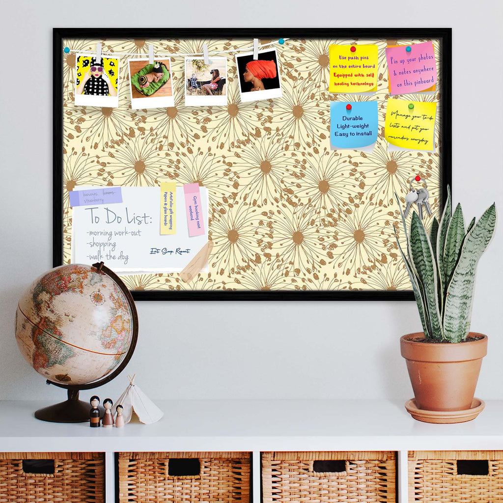 Sketchy Circles Bulletin Board Notice Pin Board Soft Board | Framed