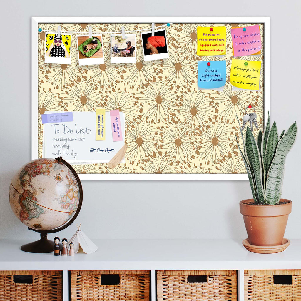 Sketchy Circles Bulletin Board Notice Pin Board Soft Board | Framed