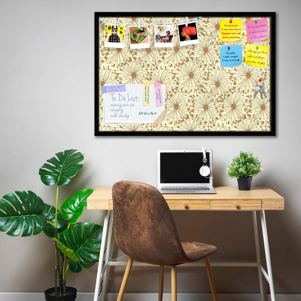 Sketchy Circles Bulletin Board Notice Pin Board Soft Board | Framed
