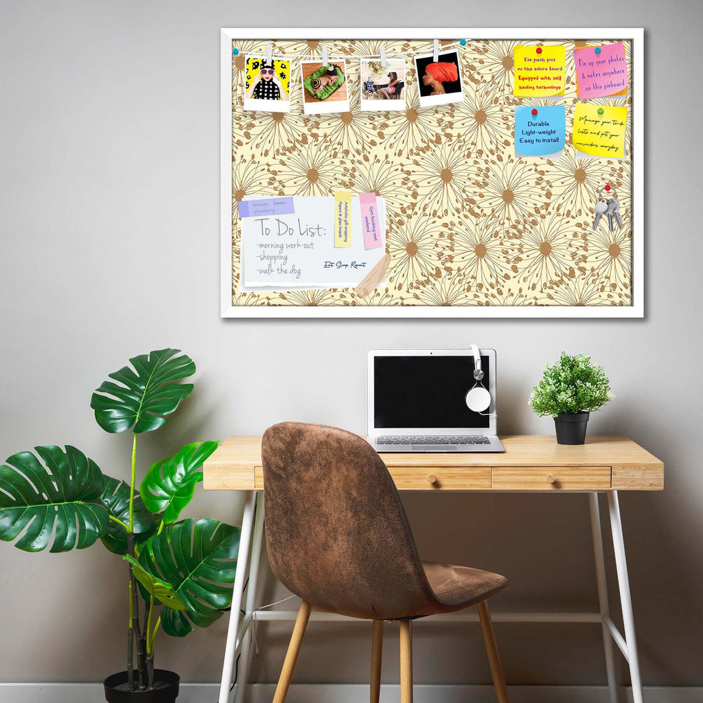 Sketchy Circles Bulletin Board Notice Pin Board Soft Board | Framed