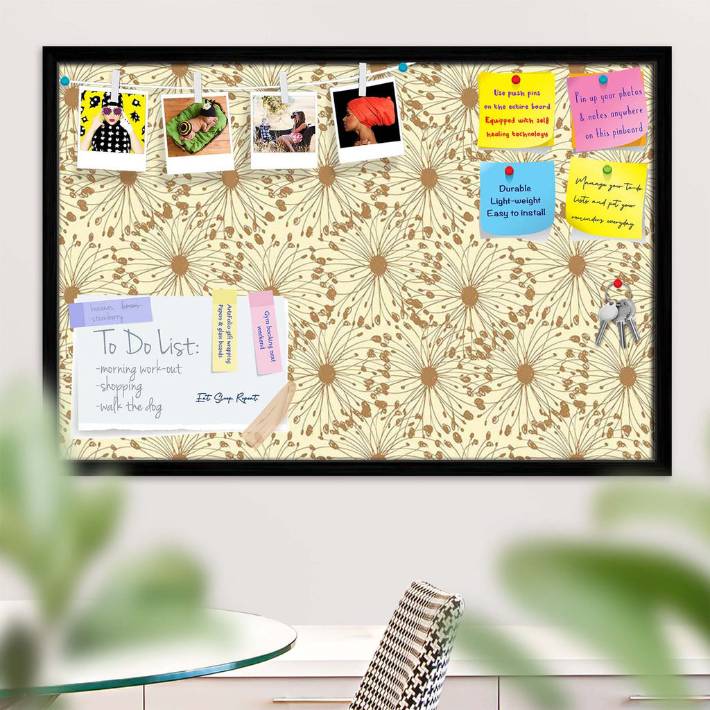 Sketchy Circles Bulletin Board Notice Pin Board Soft Board | Framed