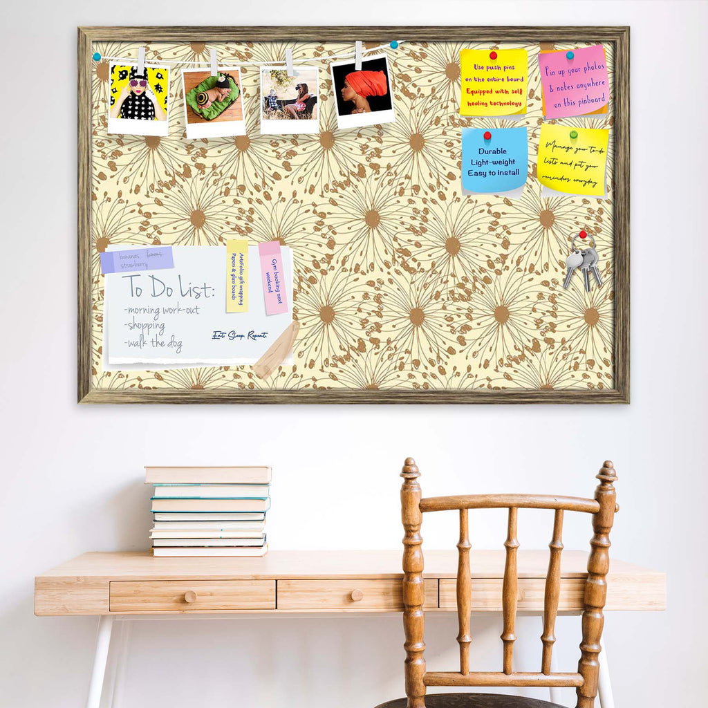 Sketchy Circles Bulletin Board Notice Pin Board Soft Board | Framed