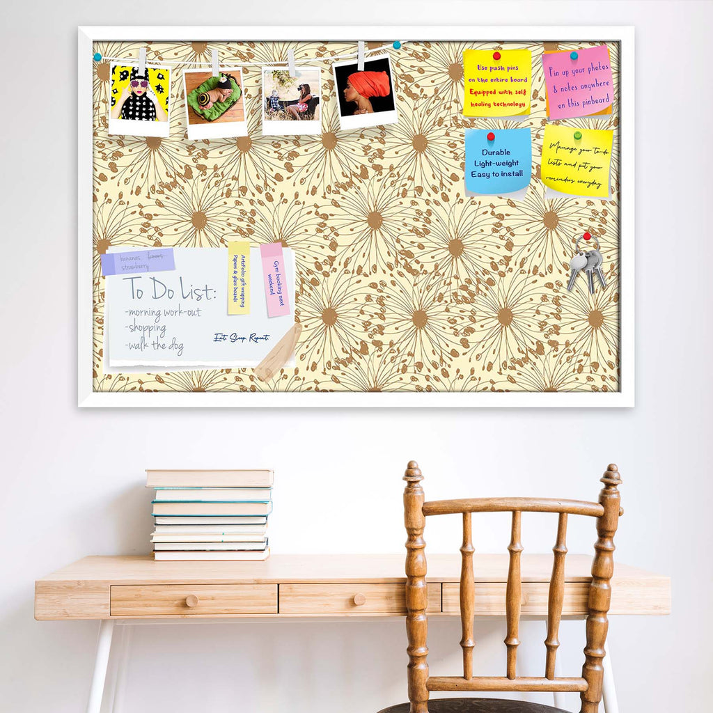 Sketchy Circles Bulletin Board Notice Pin Board Soft Board | Framed