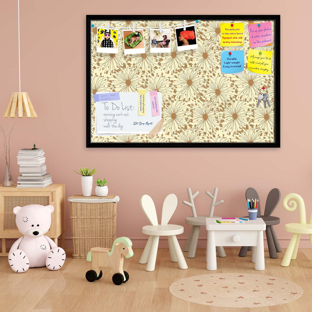 Sketchy Circles Bulletin Board Notice Pin Board Soft Board | Framed