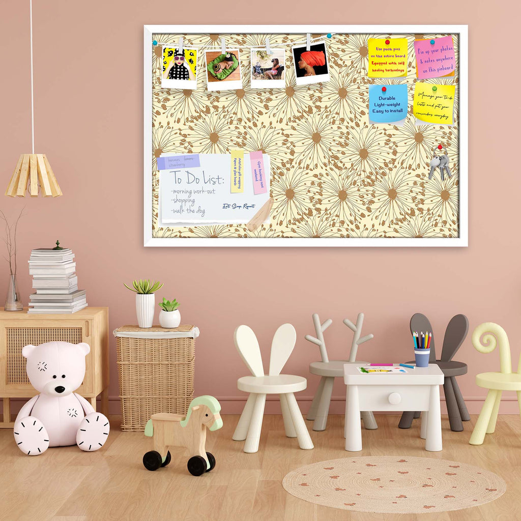 Sketchy Circles Bulletin Board Notice Pin Board Soft Board | Framed
