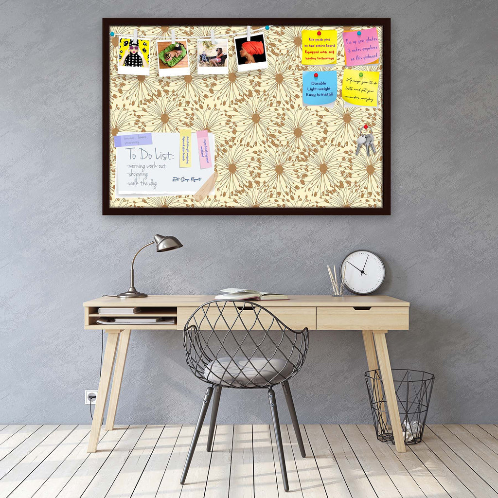 Sketchy Circles Bulletin Board Notice Pin Board Soft Board | Framed