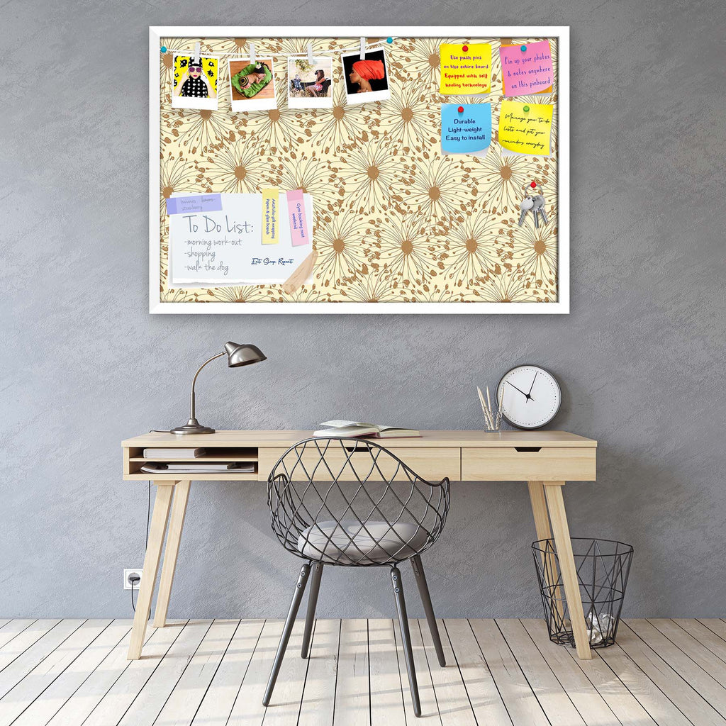 Sketchy Circles Bulletin Board Notice Pin Board Soft Board | Framed