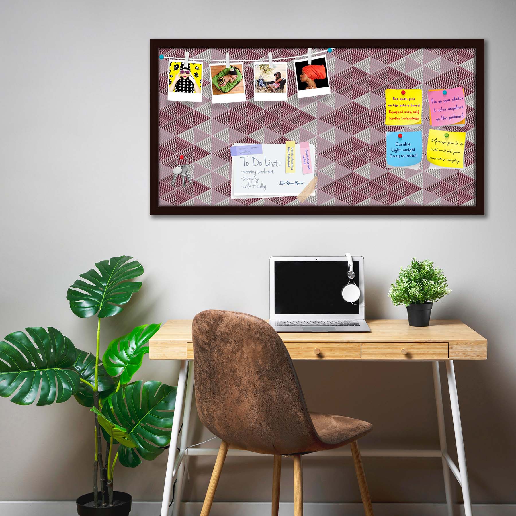 Rhombs Bulletin Board Notice Pin Board Soft Board | Framed