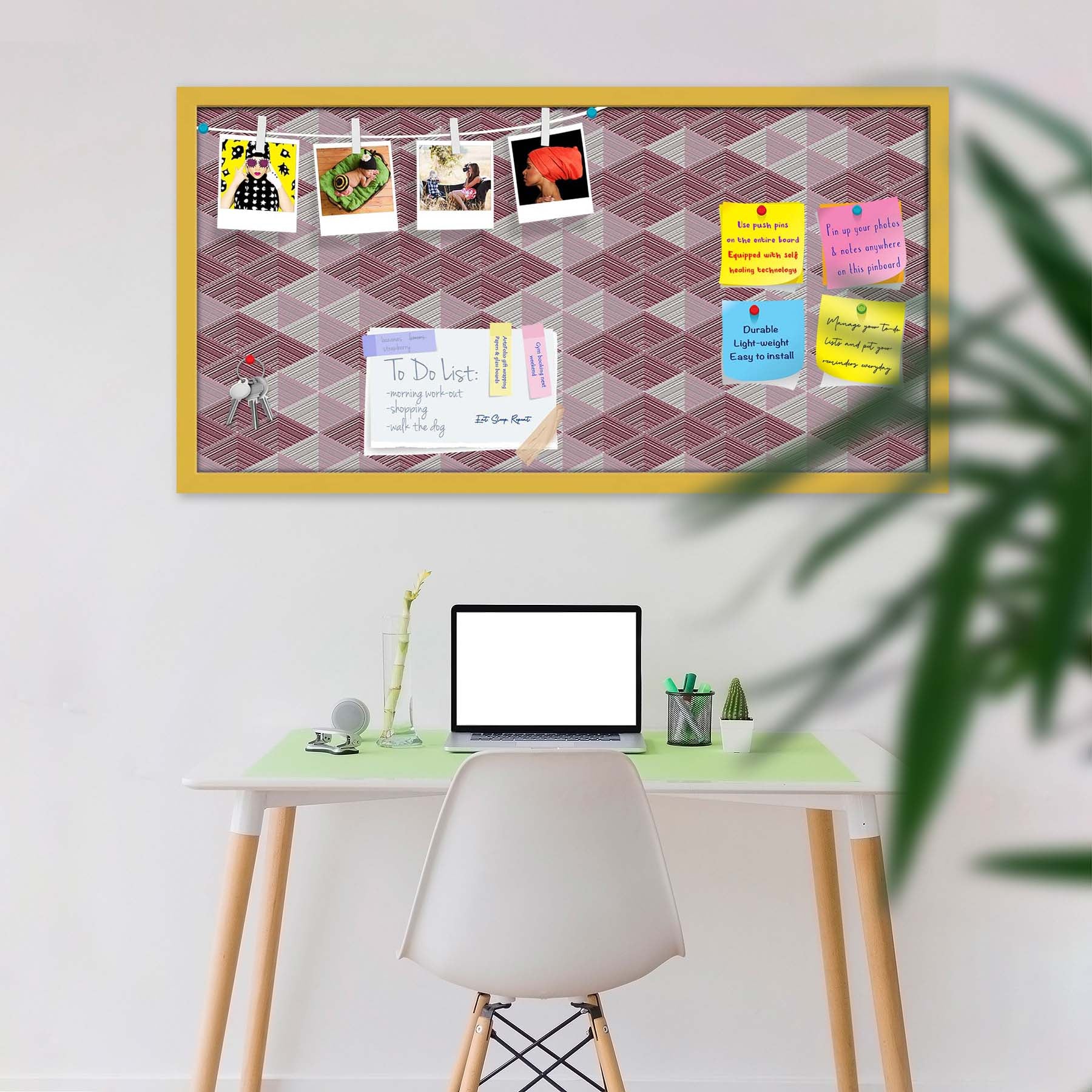 Rhombs Bulletin Board Notice Pin Board Soft Board | Framed