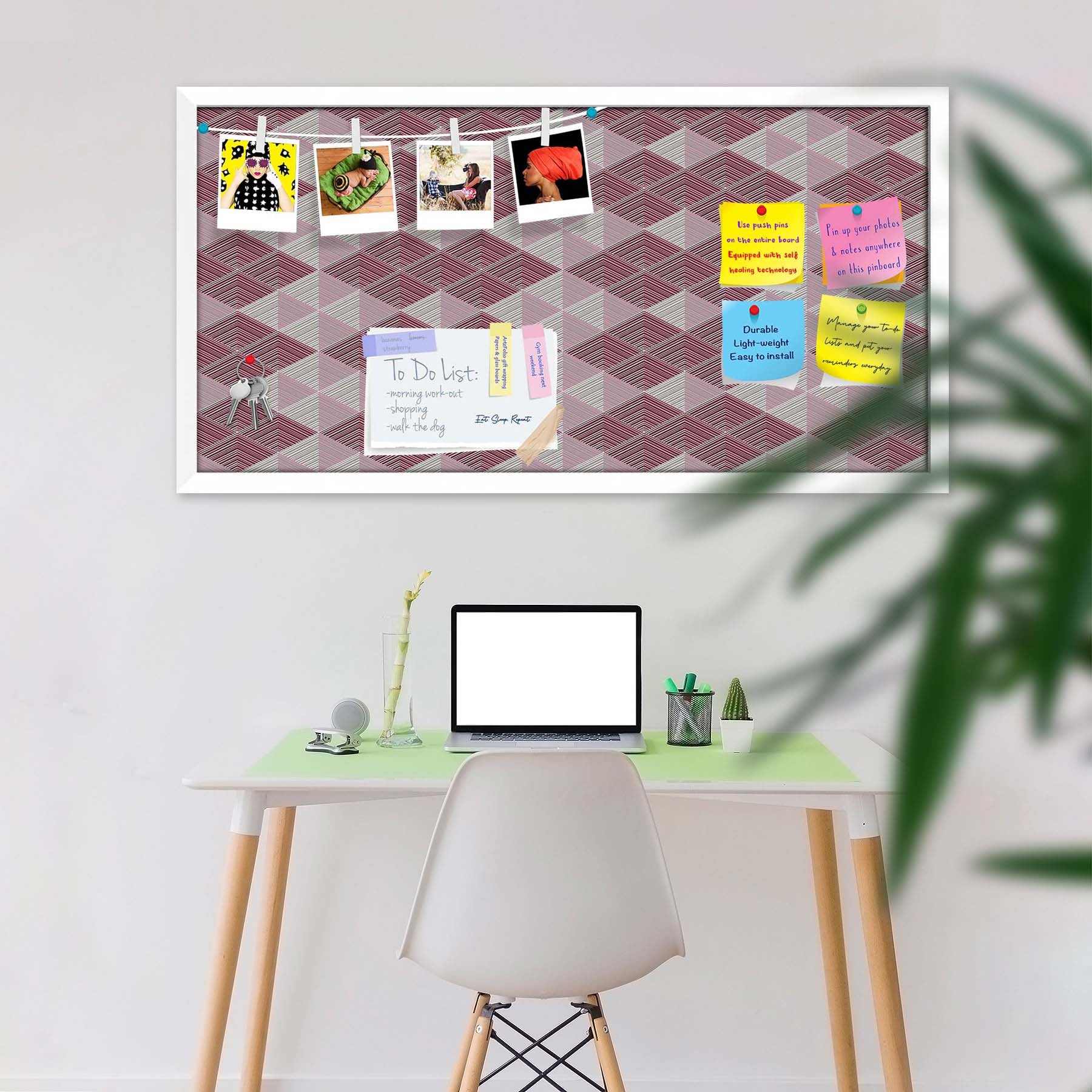 Rhombs Bulletin Board Notice Pin Board Soft Board | Framed