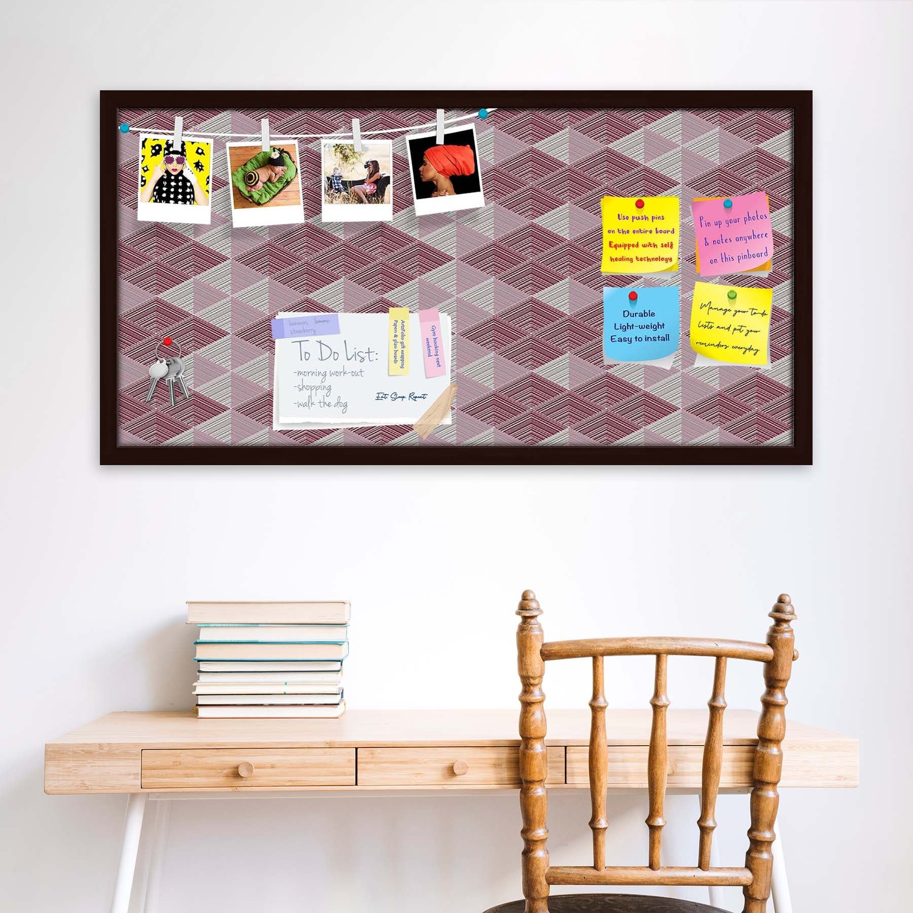 Rhombs Bulletin Board Notice Pin Board Soft Board | Framed