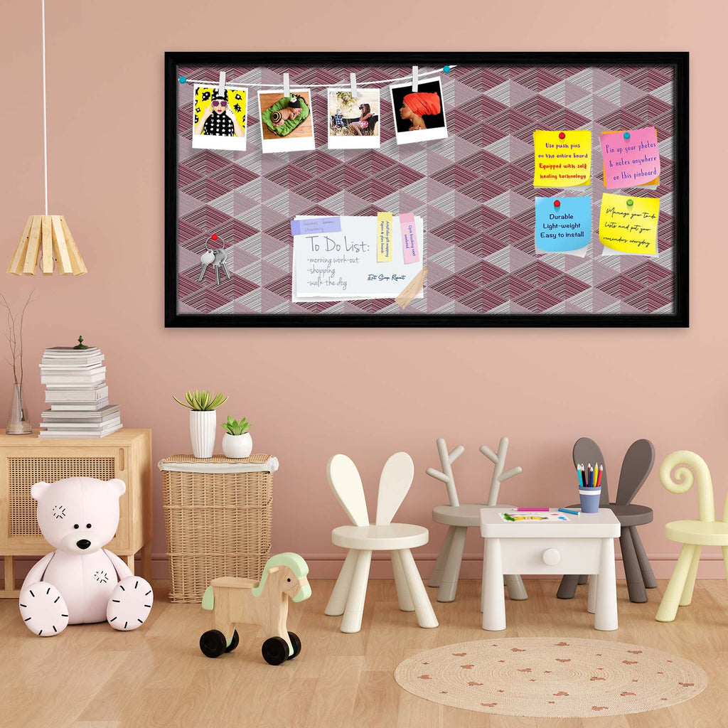 Rhombs Bulletin Board Notice Pin Board Soft Board | Framed
