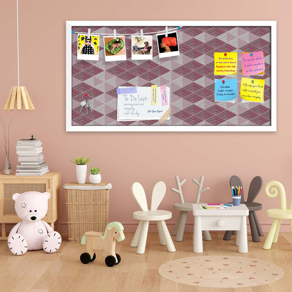 Rhombs Bulletin Board Notice Pin Board Soft Board | Framed