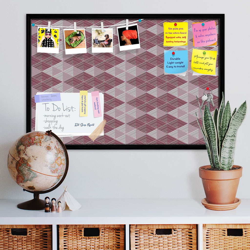 Rhombs Bulletin Board Notice Pin Board Soft Board | Framed