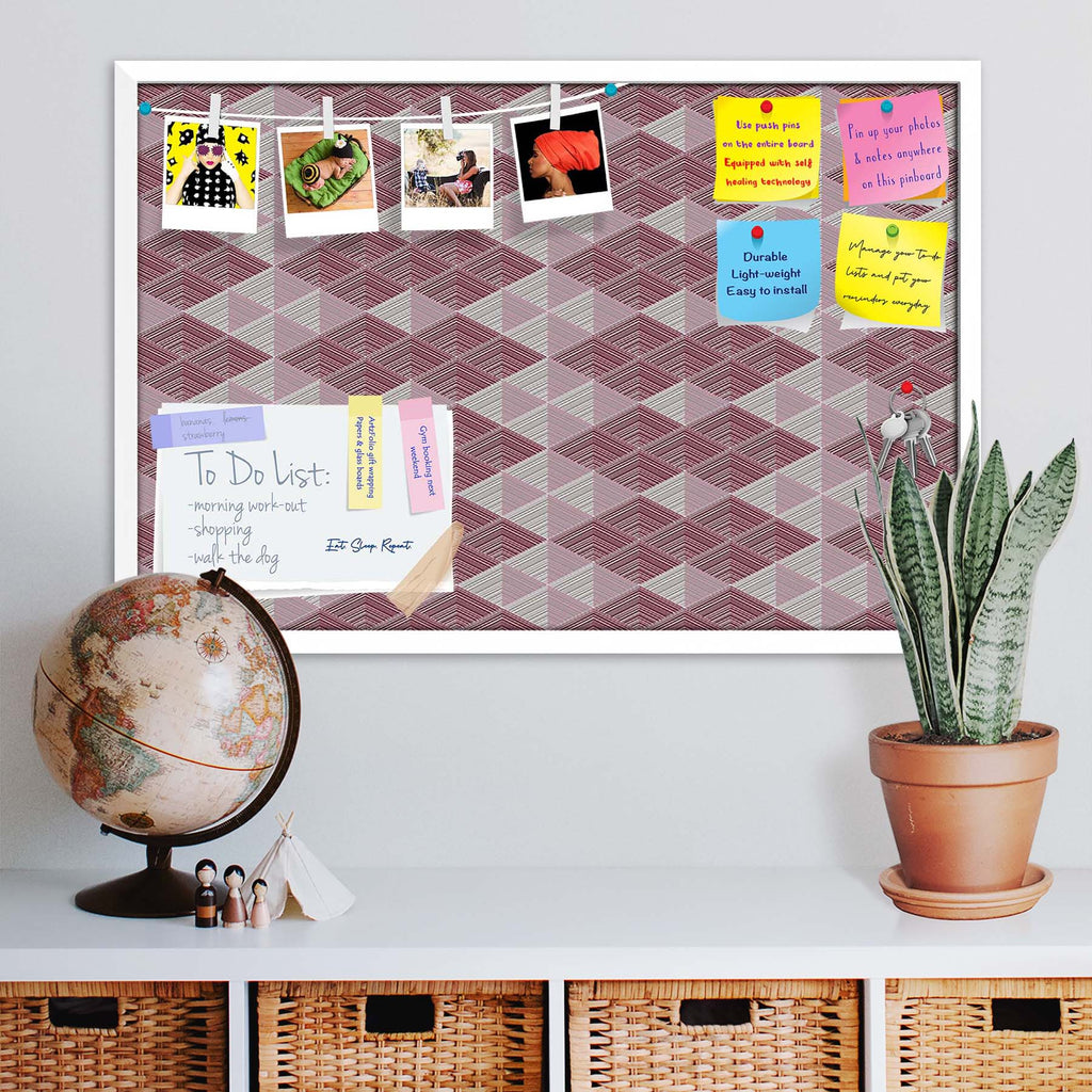 Rhombs Bulletin Board Notice Pin Board Soft Board | Framed