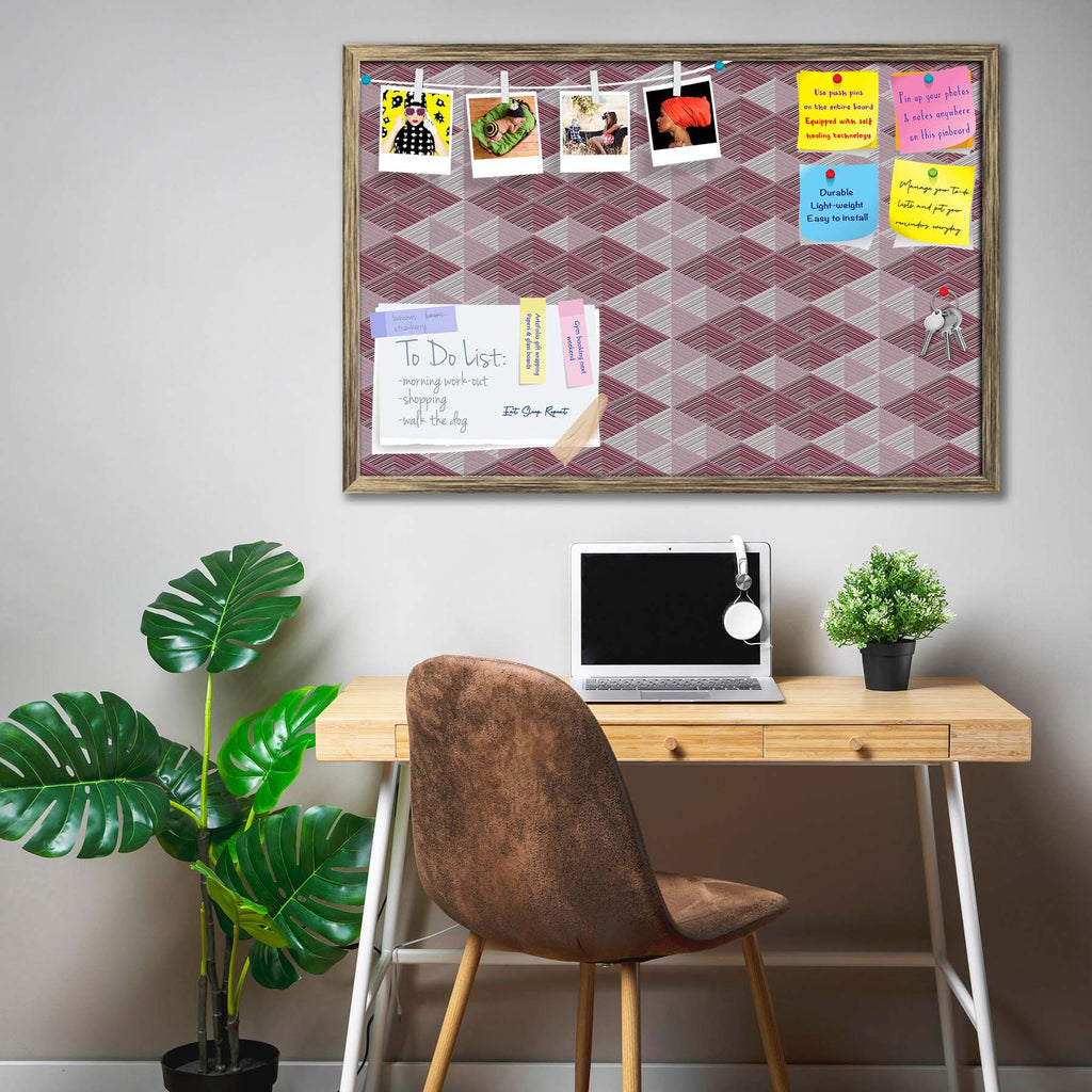 Rhombs Bulletin Board Notice Pin Board Soft Board | Framed