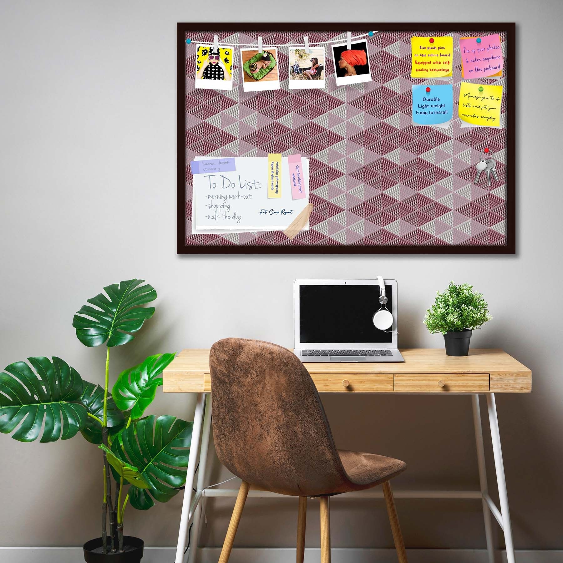Rhombs Bulletin Board Notice Pin Board Soft Board | Framed