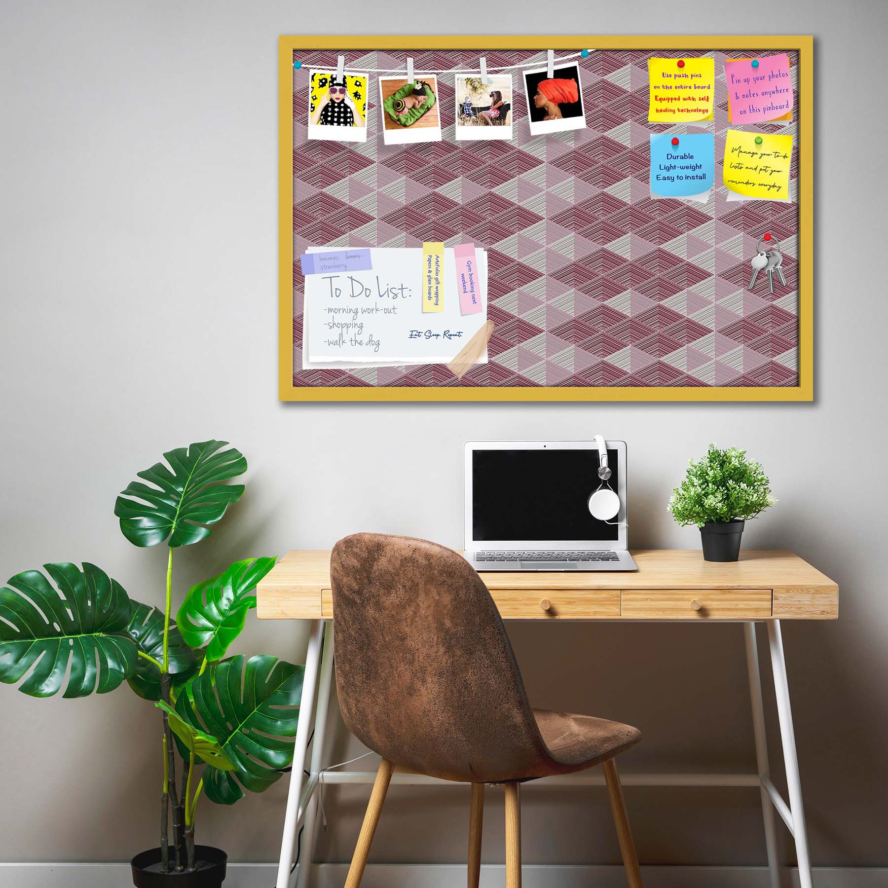 Rhombs Bulletin Board Notice Pin Board Soft Board | Framed