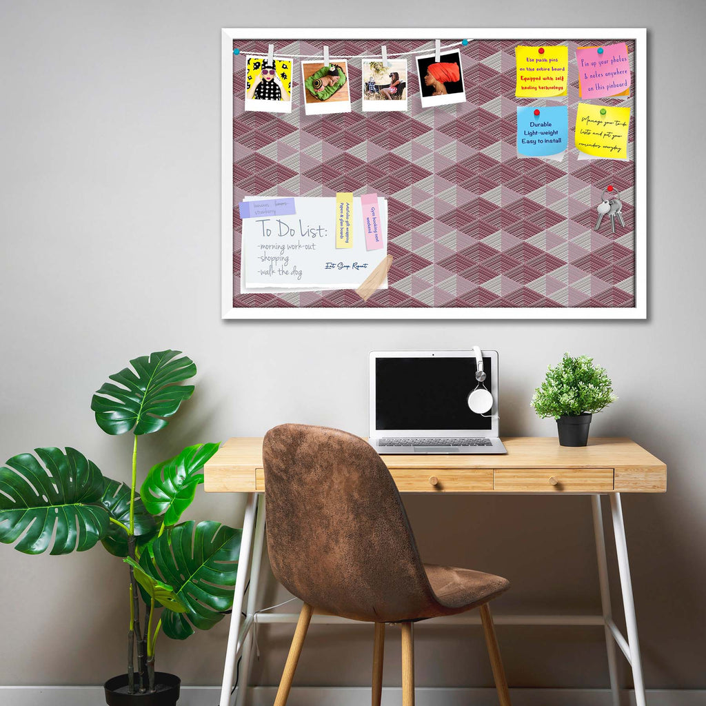 Rhombs Bulletin Board Notice Pin Board Soft Board | Framed
