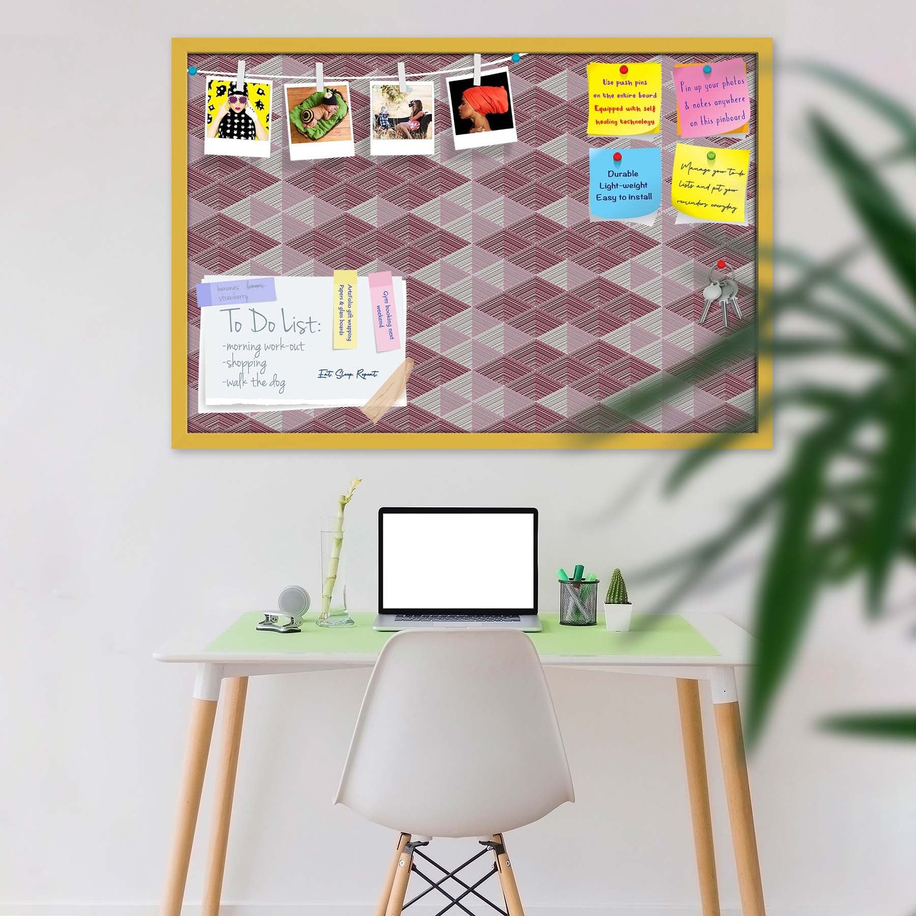Rhombs Bulletin Board Notice Pin Board Soft Board | Framed