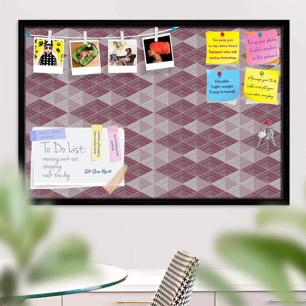 Rhombs Bulletin Board Notice Pin Board Soft Board | Framed