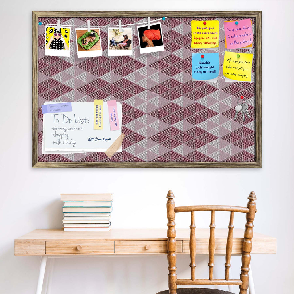 Rhombs Bulletin Board Notice Pin Board Soft Board | Framed
