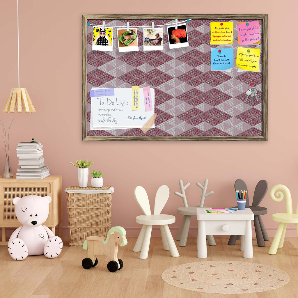 Rhombs Bulletin Board Notice Pin Board Soft Board | Framed