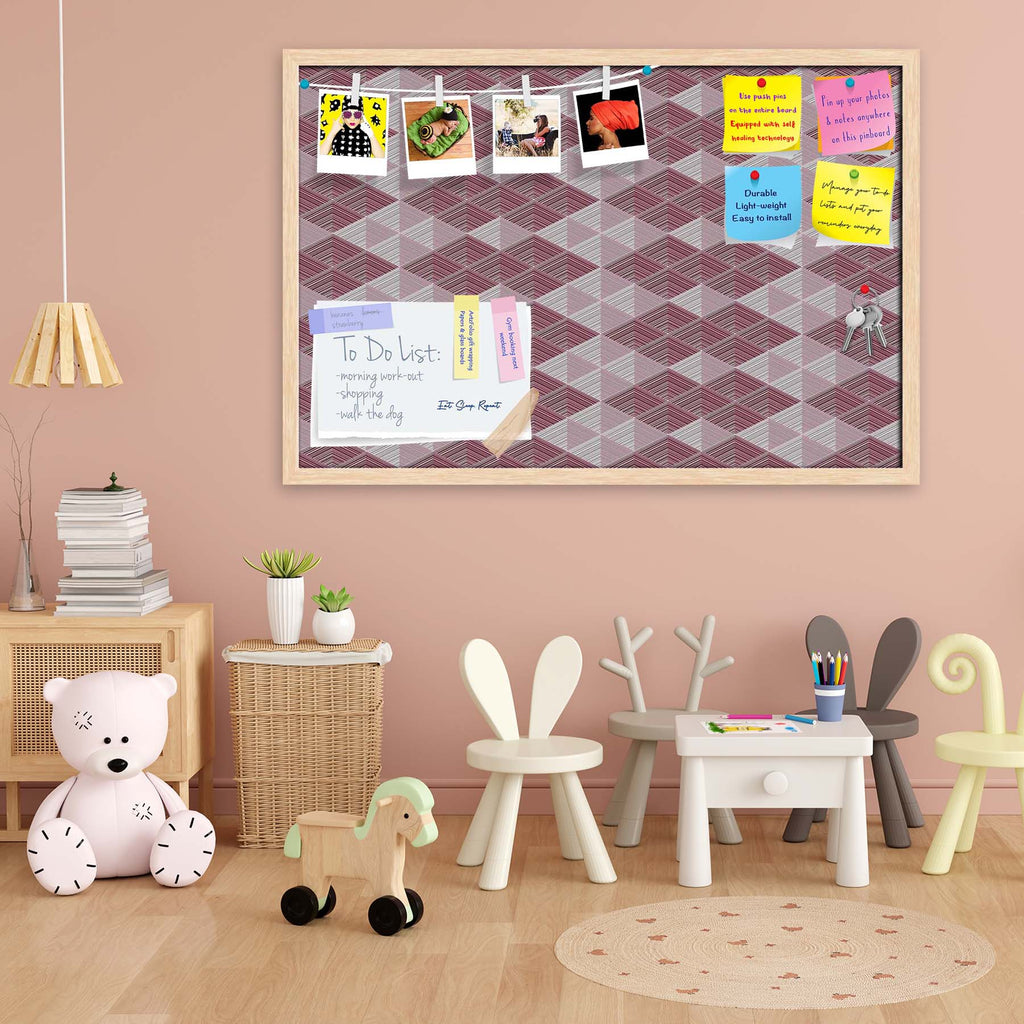 Rhombs Bulletin Board Notice Pin Board Soft Board | Framed