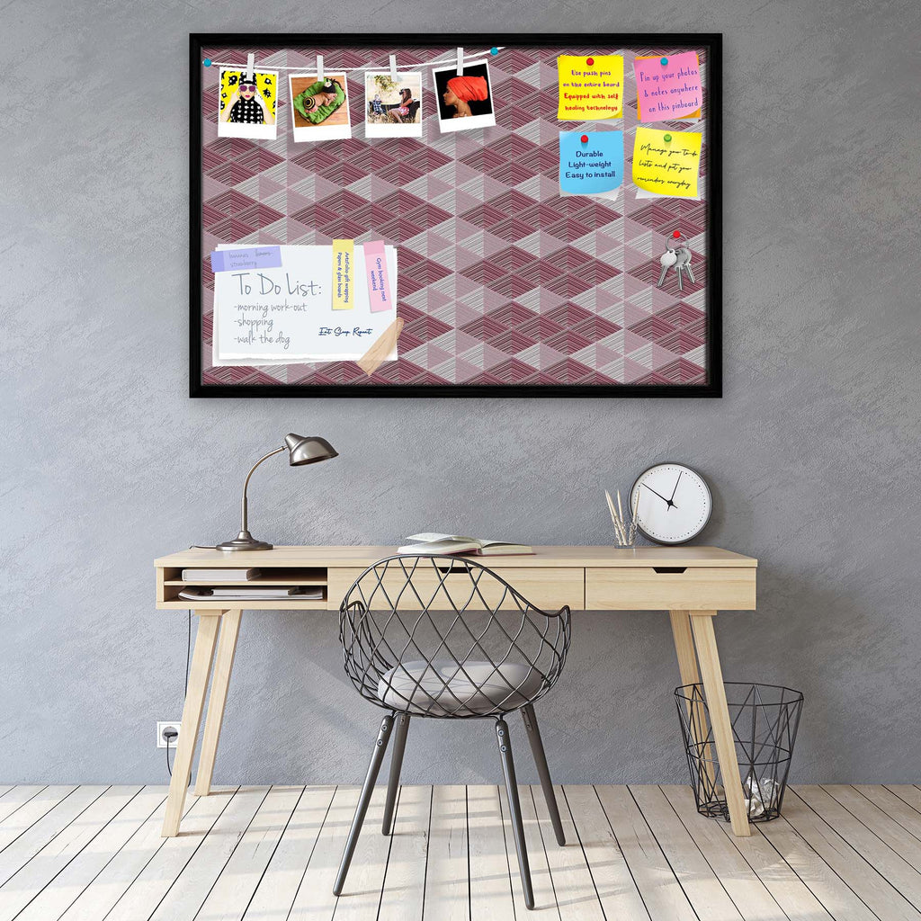 Rhombs Bulletin Board Notice Pin Board Soft Board | Framed
