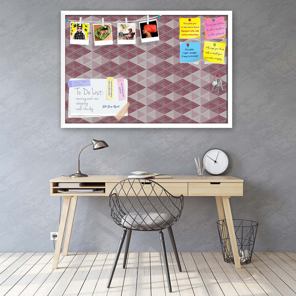 Rhombs Bulletin Board Notice Pin Board Soft Board | Framed