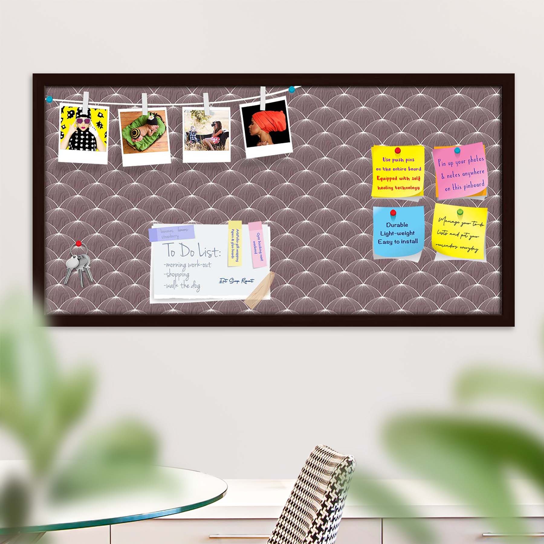 Stylized Balls Bulletin Board Notice Pin Board Soft Board | Framed