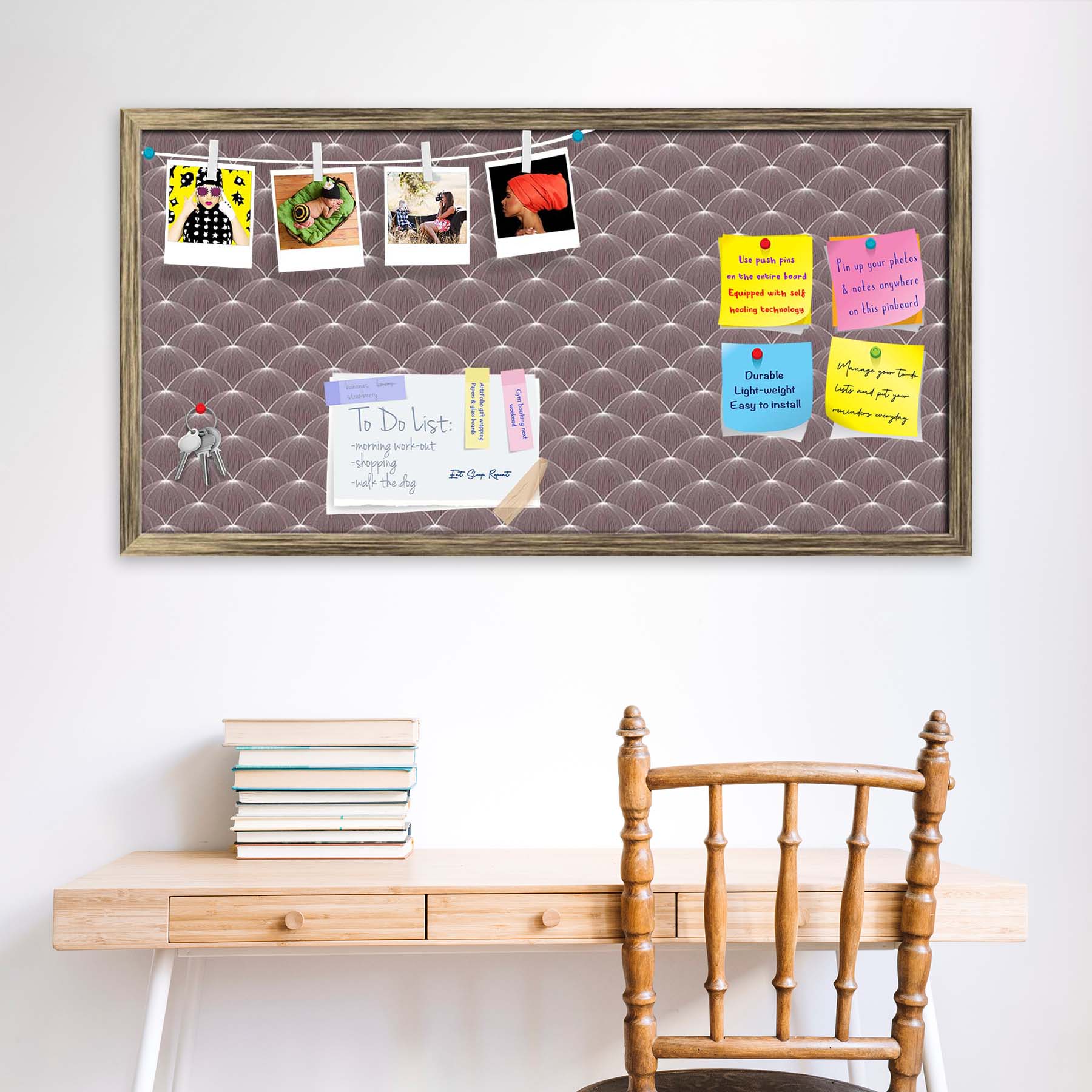 Stylized Balls Bulletin Board Notice Pin Board Soft Board | Framed